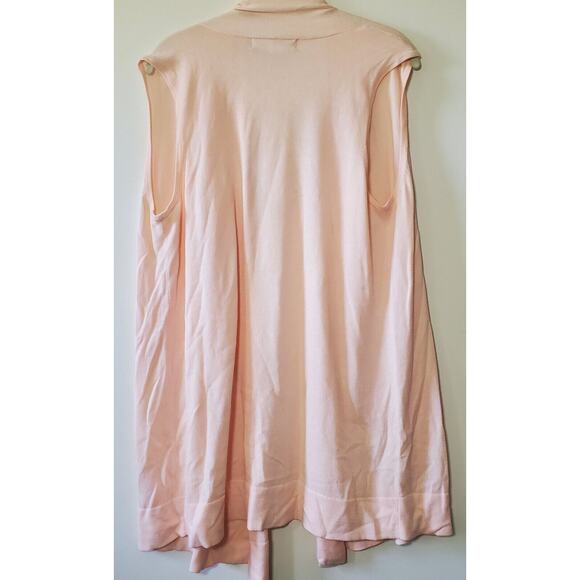 Modern Soul Comfort Yarn Twin Set 3/4 Sleeve Top Open Vest Peach Womens Size M - Picture 10 of 10